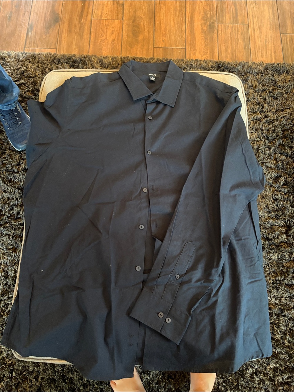 Alfani Men's Black Long-Sleeve Button-Down Shirt